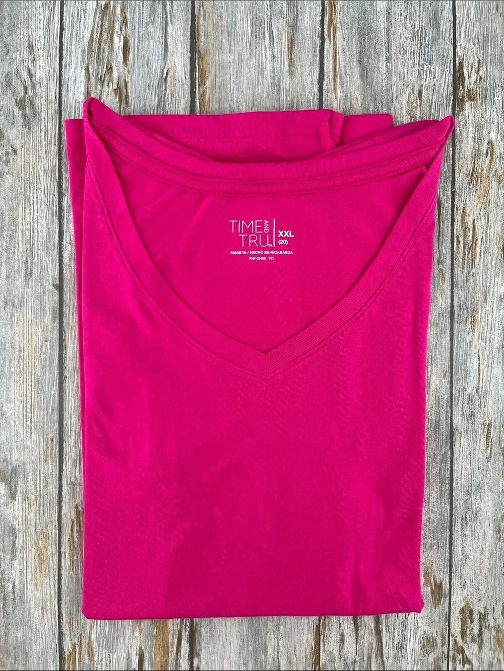 Women's Slub V Neck Short Sleeve T-Shirts 3-Pack Size XXL - Picture 4 of 9